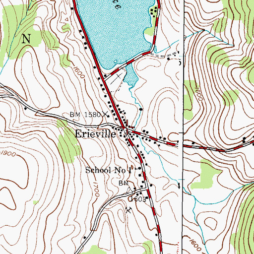 Topographic Map of Erieville, NY
