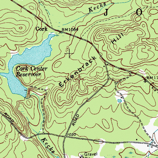 Topographic Map of Erkenbrack Hill, NY
