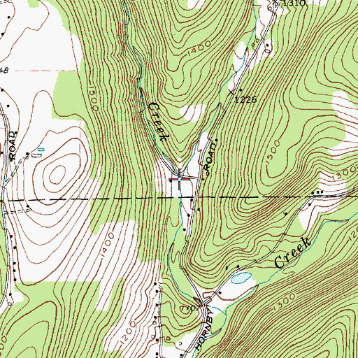 Topographic Map of Erwin Creek, NY