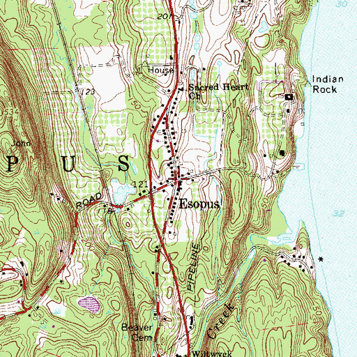 Topographic Map of Esopus, NY