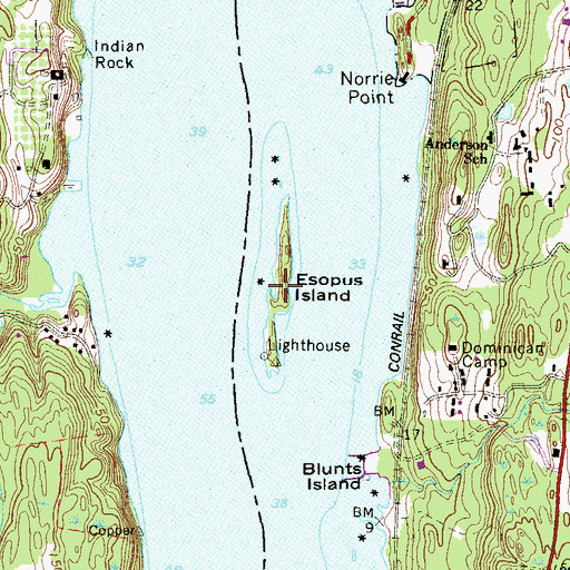 Topographic Map of Esopus Island, NY