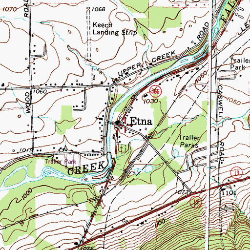 Topographic Map of Etna, NY