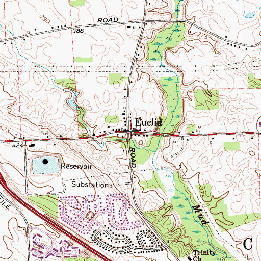 Topographic Map of Euclid, NY