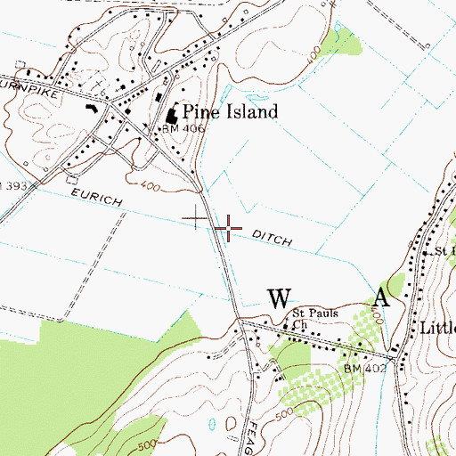 Topographic Map of Eurich Ditch, NY