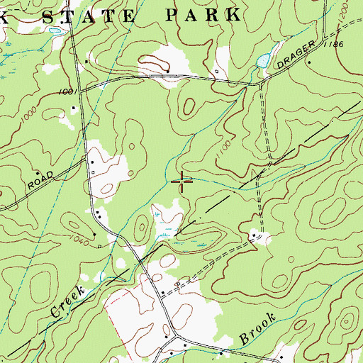 Topographic Map of Evans Creek, NY