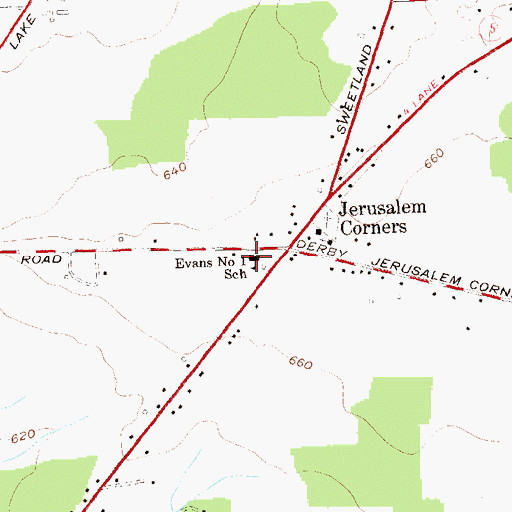 Topographic Map of Evans Number 1 School, NY