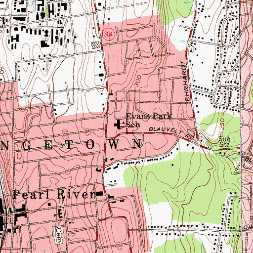 Topographic Map of Evans Park School, NY