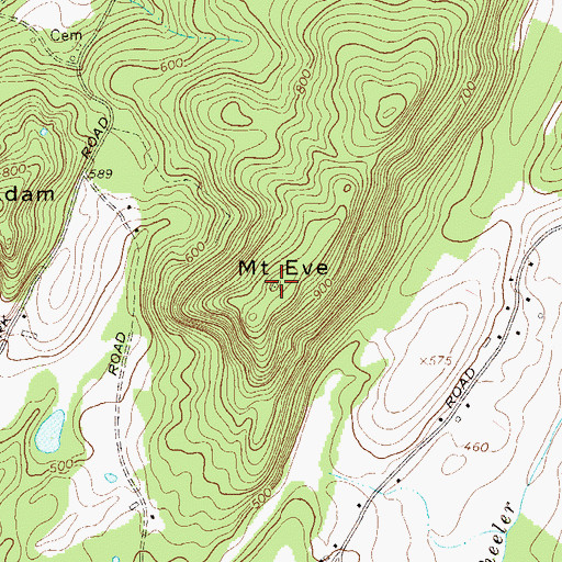 Topographic Map of Mount Eve, NY