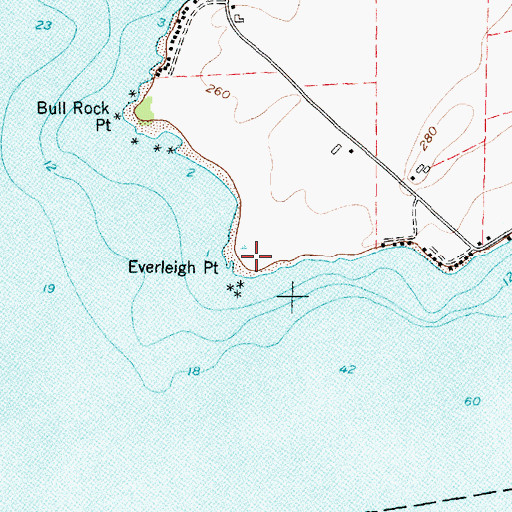 Topographic Map of Everleigh Point, NY