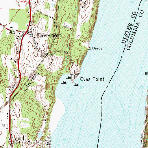 Topographic Map of Eves Point, NY