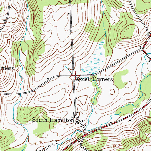 Topographic Map of Excell Corners, NY
