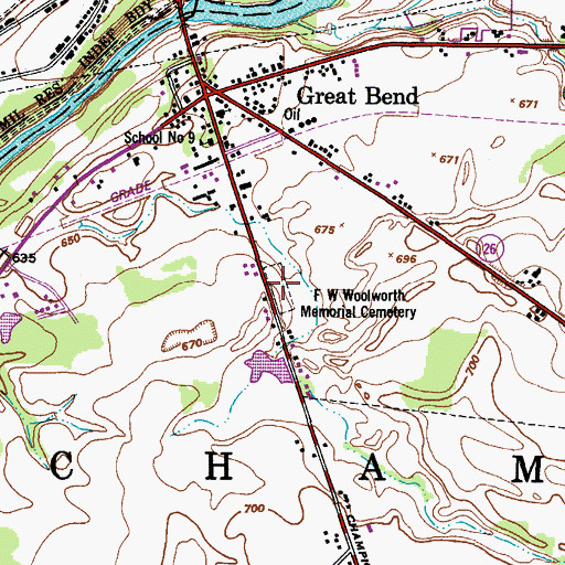 Topographic Map of Sunnyside Cemetery, NY