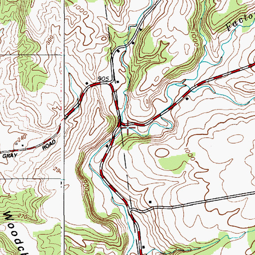 Topographic Map of Factory Brook, NY