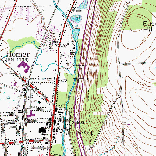 Topographic Map of Factory Brook, NY