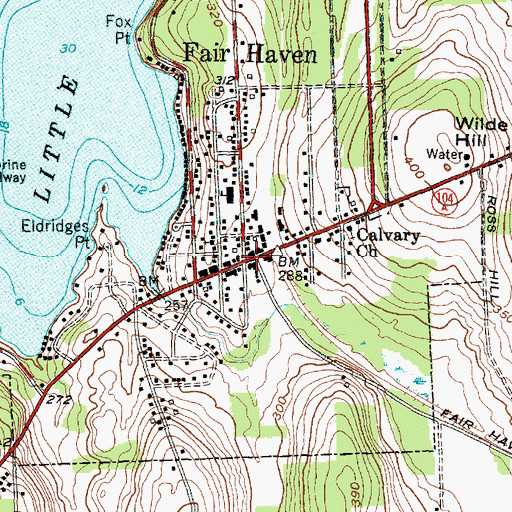 Topographic Map of Fair Haven, NY