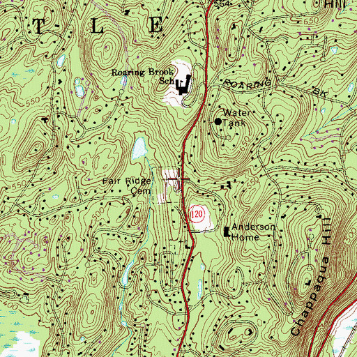 Topographic Map of Fair Ridge Cemetery, NY