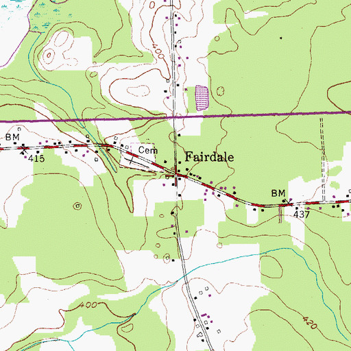 Topographic Map of Fairdale, NY