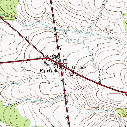 Topographic Map of Fairfield, NY