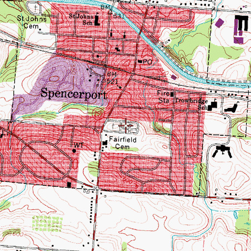 Topographic Map of Fairfield Cemetery, NY