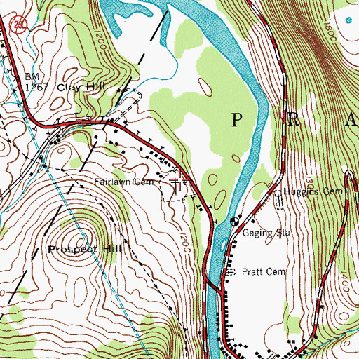 Topographic Map of Fairlawn Cemetery, NY