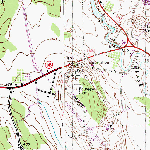 Topographic Map of Fairview Cemetery, NY
