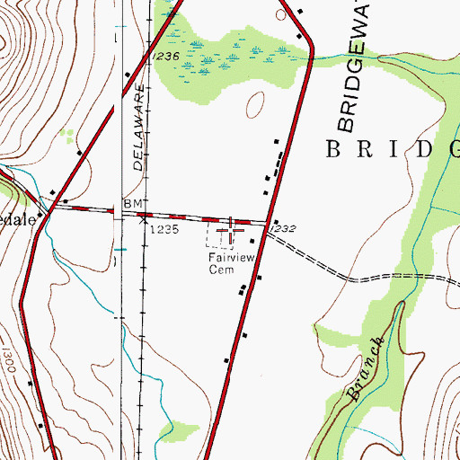 Topographic Map of Fairview Cemetery, NY