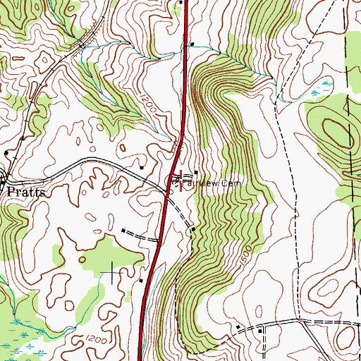 Topographic Map of Fairview Cemetery, NY