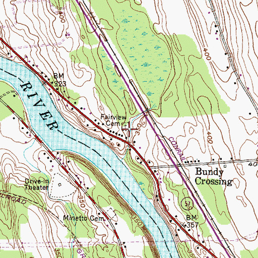 Topographic Map of Fairview Cemetery, NY