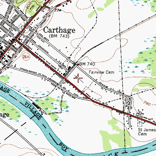 Topographic Map of Fairview Cemetery, NY