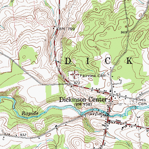 Topographic Map of Fairview Cemetery, NY
