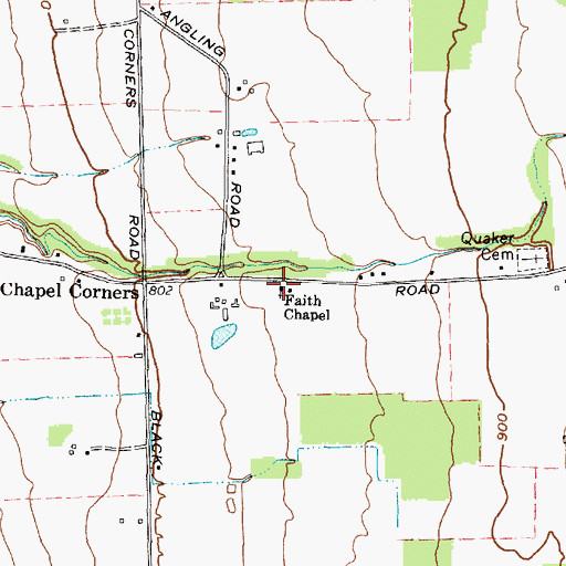 Topographic Map of Faith Chapel, NY