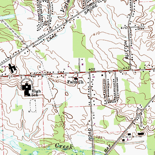 Topographic Map of Faith Lutheran Church, NY