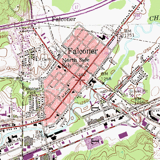 Topographic Map of Falconer, NY