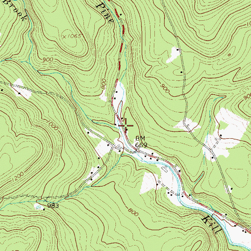 Topographic Map of Fall Brook, NY