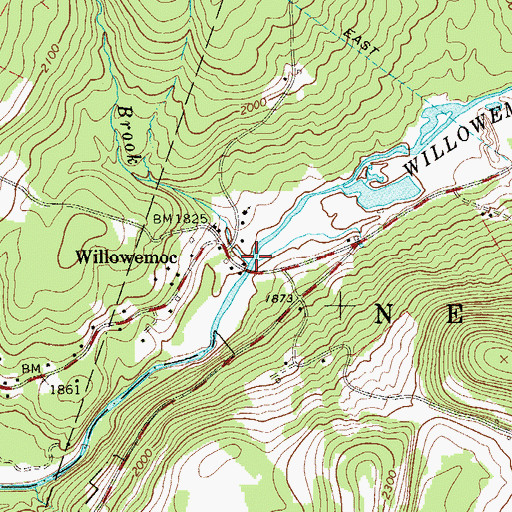 Topographic Map of Fall Brook, NY