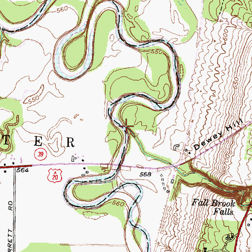 Topographic Map of Fall Brook, NY