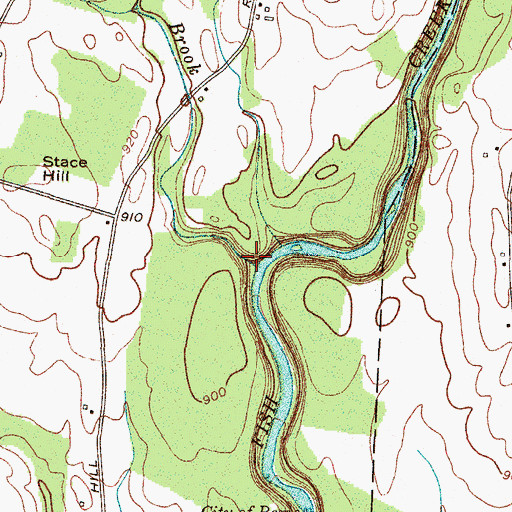 Topographic Map of Fall Brook, NY