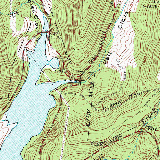 Topographic Map of Fall Clove, NY