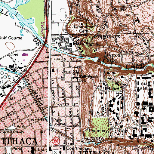 Topographic Map of Fall Creek Elementary School, NY