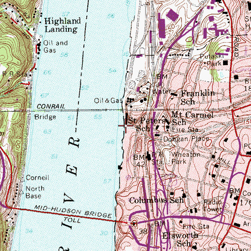Topographic Map of Fall Kill, NY