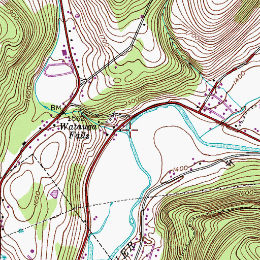 Topographic Map of Falls Creek, NY