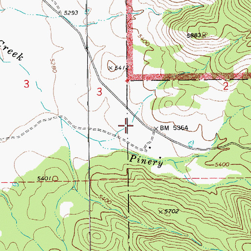 Topographic Map of Pinery Canyon, AZ