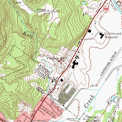 Topographic Map of Fantinekill Cemetery, NY