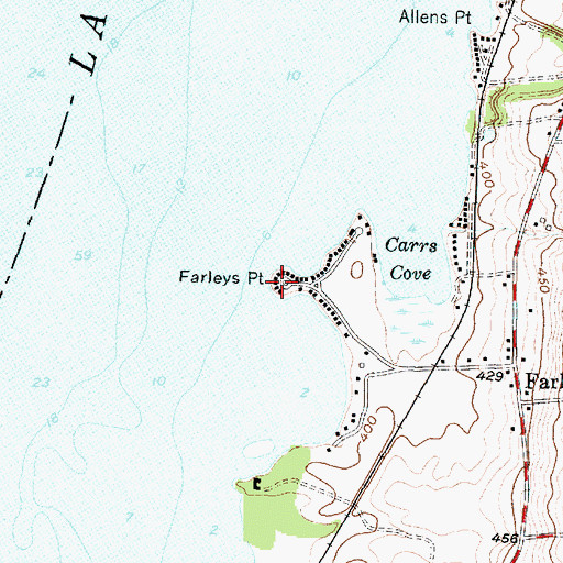 Topographic Map of Farleys Point, NY