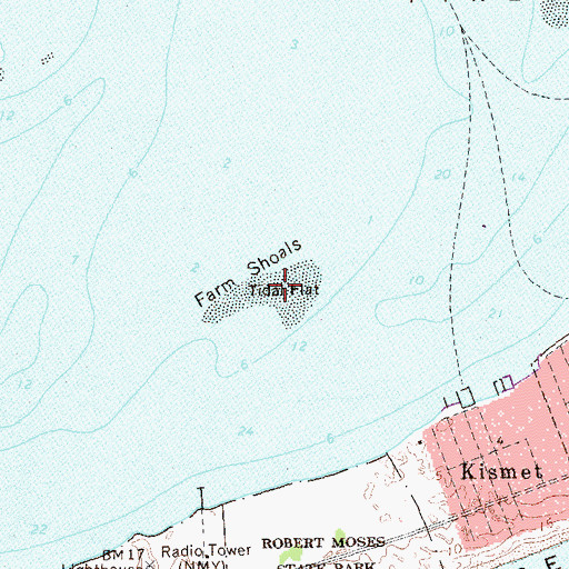 Topographic Map of Farm Shoals, NY