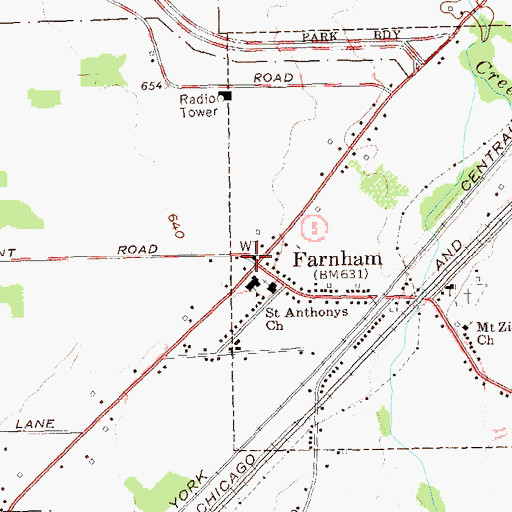 Topographic Map of Farnham, NY