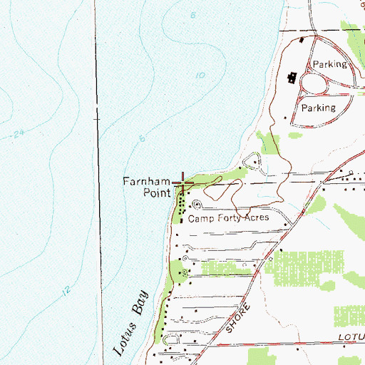 Topographic Map of Farnham Point, NY