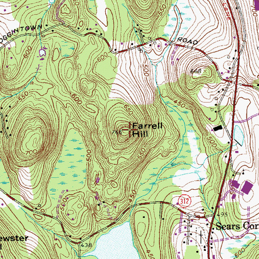 Topographic Map of Farrell Hill, NY