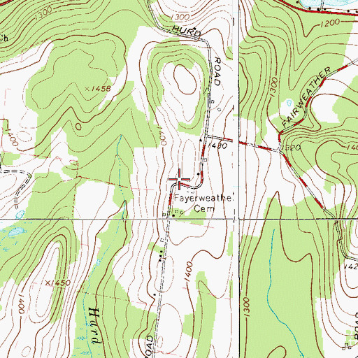 Topographic Map of Fayerweather Cemetery, NY