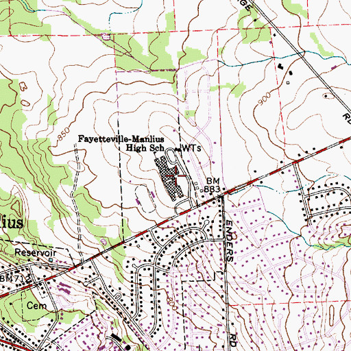 Topographic Map of Fayetteville-Manlius High School, NY